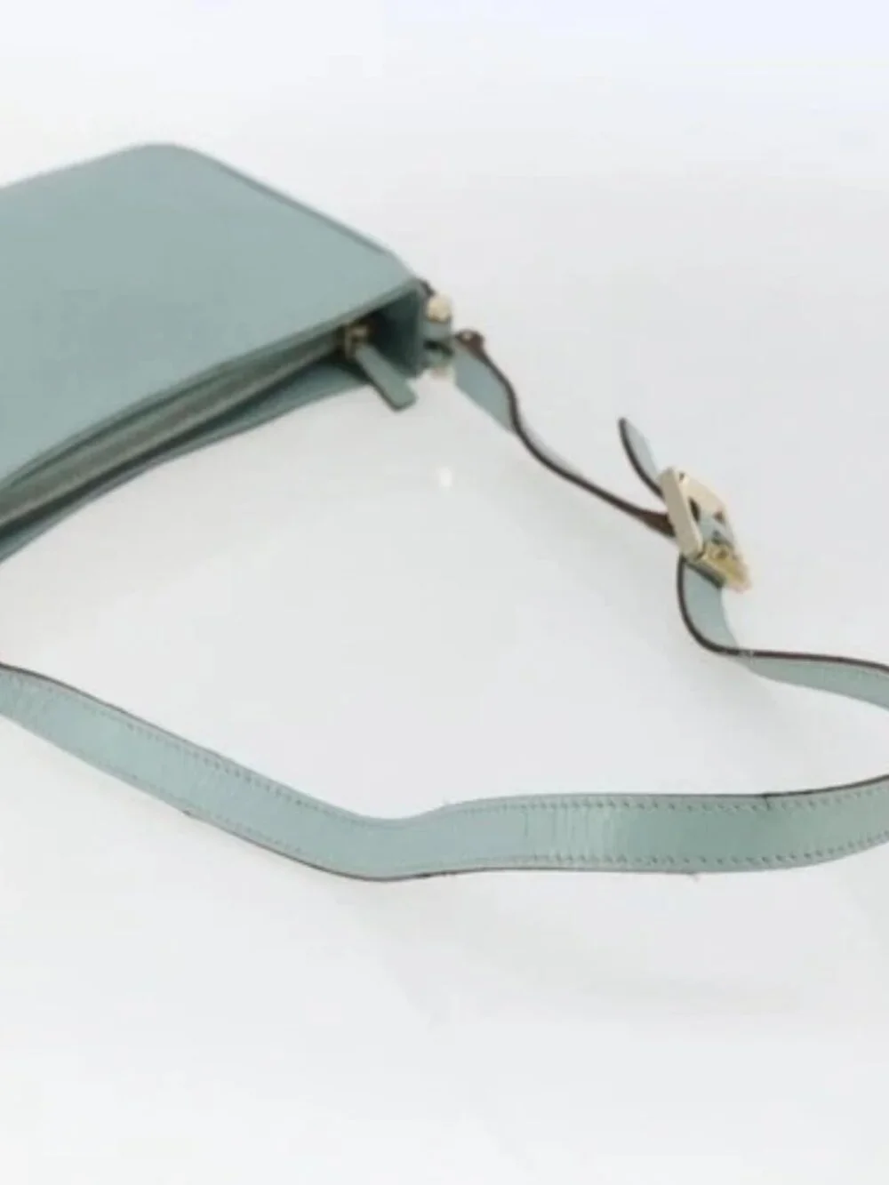 GUCCI Micro GG Canvas Shoulder Bag Leather Light Blue Gold 001 5155 Auth 173651 - Picture 7 of 16